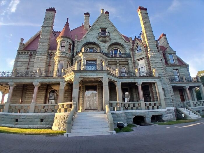 Grand historic stone castle on a shore excursion