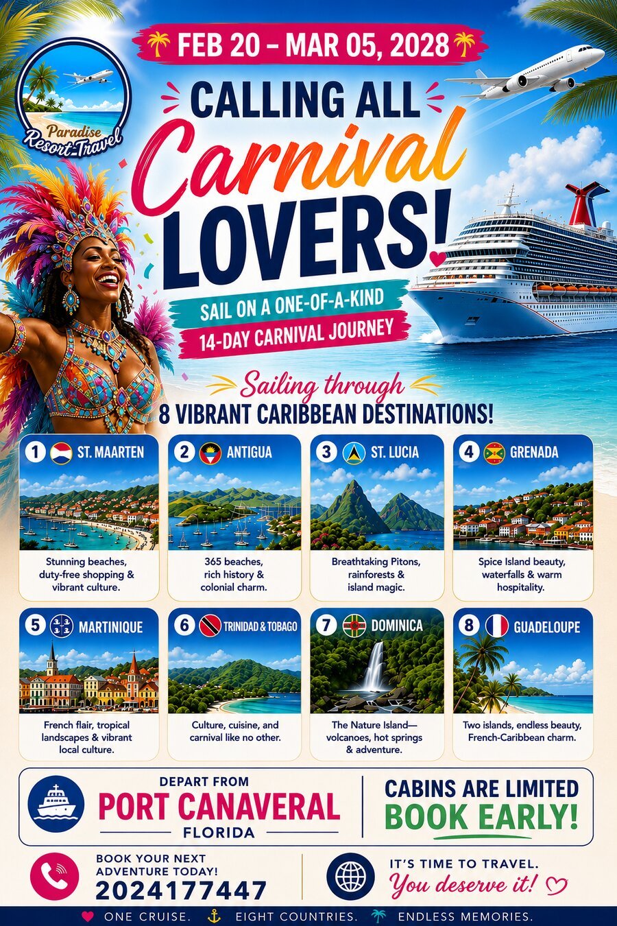 Calling All Carnival Lovers – 14-Day Carnival Journey, Feb 20–Mar 05, 2028